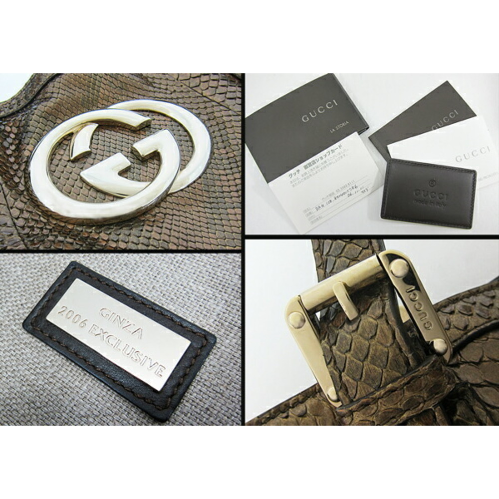 Gucci Python Double G Logo Tote Bag White - image 3